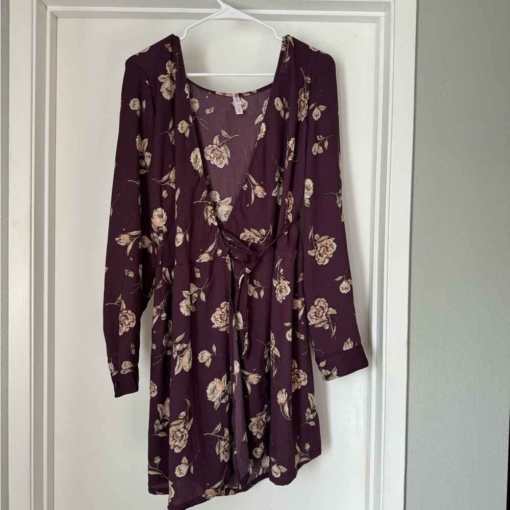 Floral burgundy dress